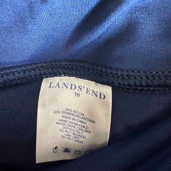 Lands End Tankini Swimsuit 16L/16 Navy Blue - Picture 5 of 8